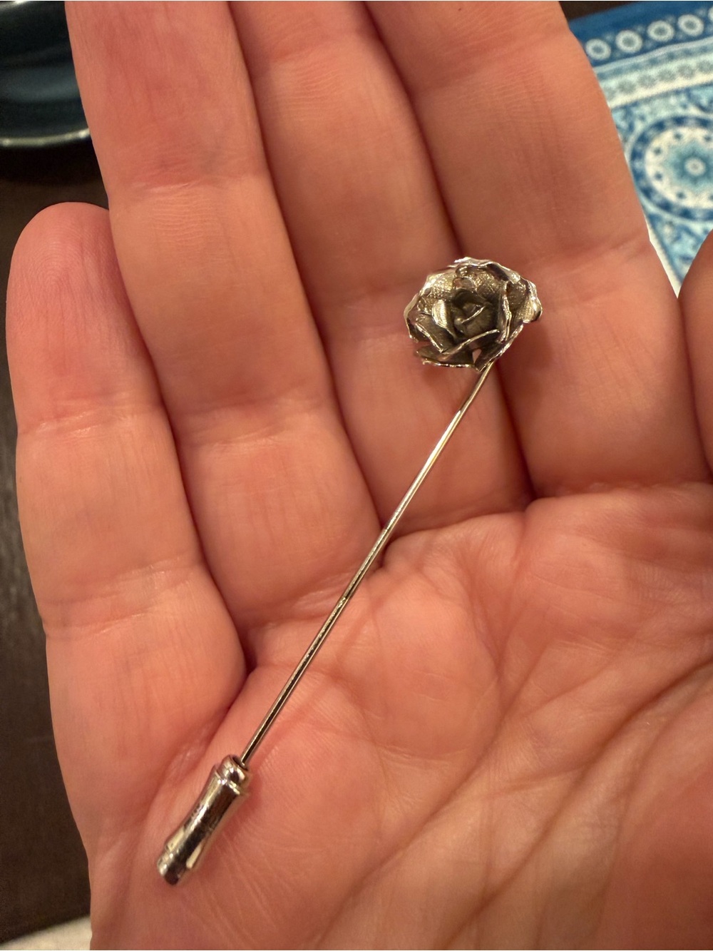 Napier Silver-Tone Textured Floral Pin Brooch
